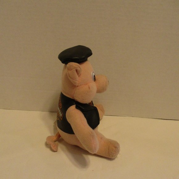 Harley Davidson NEW Vintage 1998 Black White Peach Graphic Motorcycle Plush Hog - Picture 2 of 9